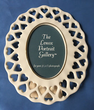Vintage Lenox Oval Hearts Porcelain Picture Frame Photo 3.5