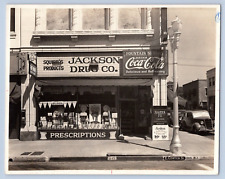 RARE ORIG. 1930'S. ANAHEIM,CA. JACKSON DRUG CO. 237 E. CENTER ST 8X10 PHOTO WOW picture