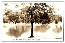 c1940's Boat Lake Patterson Park Baltimore Maryland MD RPPC Photo Postcard picture