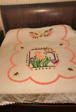 Vintage Chenille Queen bed Sheet Coverlet Bed Spread 80x86 Cotton  picture