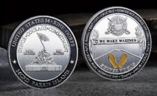 U.S.M.C., MCRD PARRIS ISLAND, CHALLENGE COIN, SILVER,  picture