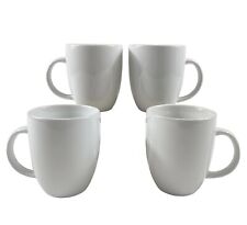 THRESHOLD Coupe White Porcelain Coffee Mugs Tea Cups Large 16oz Set of 4 picture