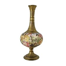 Antique Bronze Colored Hand Painted Tapestry Vase picture