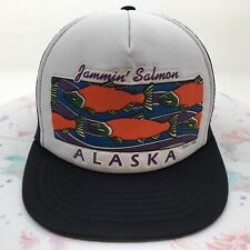 0074 Vintage Jammin' Salmon ALASKA Trucker Hat Ball Cap Baseball Travel Souvenir picture