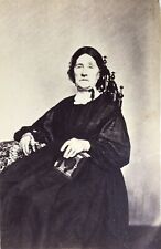1860’s CDV PHOTO Civil War Mother Mourning Clothes Lady Holds Album HANOVER PA picture