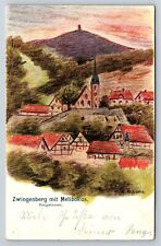 Postcard Germany Hesse Zwingenberg mit Melibokus Bergstrasse Litho c1902 AD28 picture