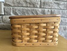 2002 Longaberger Triangular Corner Basket With Lid And Protector 11.5” Long picture