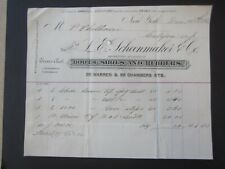 Old 1886 - L.E. SCHOONMAKER & Co. - New York - Billhead DOCUMENT - Boots Shoes picture