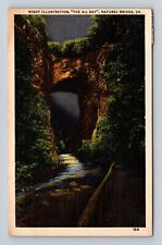 Natural Bridge VA-Virginia, Night Illumination, Antique, Vintage c1947 Postcard picture