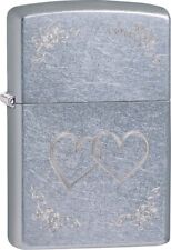 Zippo Windproof Engraved Street Chrome Lighter, Heart to Heart 24016 New In Box picture