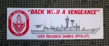 Original Vintage US Navy USS Reuben James Bumper Sticker picture
