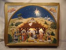 vintage NOMA Nativity Christmas Light 3D Display Blow Mold 24x30