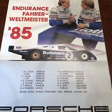 Original Porsche Derek Bell ,Joachim, Stuck WeltMeister  1985 poster Rothmans picture