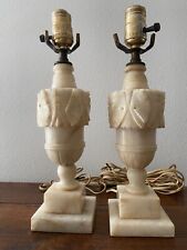 1930's Pair of Carved Alabaster Lamps -Smaller Size picture