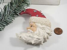 Vintage Now Christmas Holiday Ceramic Pendant Santa Face MOON STATEMENT picture