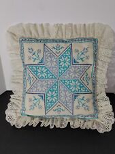 Estate Elegant LACE PILLOW COVER & PILLOW Snowflake Handmade picture
