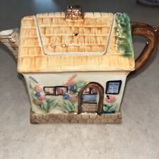 Vintage Cottage Teapot Hand Painted Decorative  Ceramic Made In Japan picture