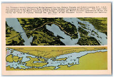 Ivy Lea Ontario Canada Postcard Thousand Islands International Bridge c1930's picture