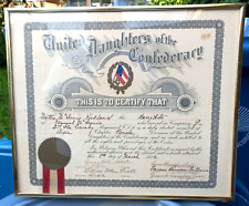 Daughters Of The Confederacy Dixie Chapter 2nd Florida Calvary Certificate, 1922 picture