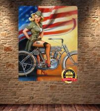 Harley Davidison - Military Pinup - Metal Sign 11 x 14 picture
