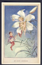 Elfin boy playing musical instrument lute and singing to girl Elfin - Rene Cloke picture