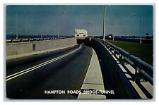 Hampton, VA Virginia, Hampton Roads Bridge - Tunnel, Chrome Postcard Posted 1964 picture