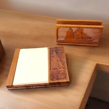 Sail Away Vintage Solid American Walnut Wood Desk Accessories by Lasercraft picture