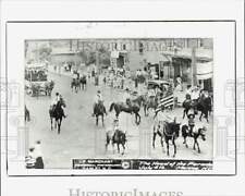 1909 Press Photo Horses ride in 4th of July parade in Monroe, North Carolina. picture