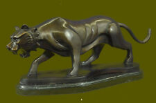 Bronze Sculpture Hot Cast Classic African Tiger Animal Figurine Artwork Figurine picture