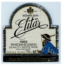 1960's-80's Sohnlein Elita Rheinhessen German Wine Label S67E picture