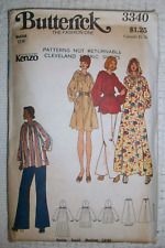 Vintage 70s BUTTERICK Sewing Pattern 3340 KENZO Hooded Maxi Dress Top Pants Med picture