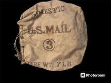 Vintage Domestic US Mail Bag #3 Heavy Canvas mail room tote travel carrier 22” picture