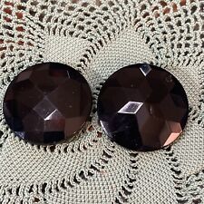 Lot Of 2 Vintage Glass Large Faceted Buttons picture