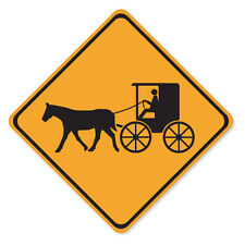 Warning Carriage Crossing Amish sticker decal 4