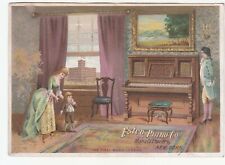 Estey Piano Co New York FIRST MUSIC LESSOR Mother Parlor Vict Card c1880s picture