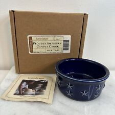 Longaberger Proudly American Candle Crock in Original Box ~ Navy Blue ~ U.S.A. picture