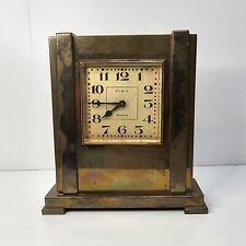 Vintage Art Deco Brass Elgin Dresser Traveling Desk Clock picture