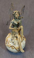 Pottery & Resin Fairy sitting on Orb picture