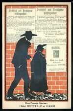 Artist- HANSI Postcard 1910s Alsace Outlaws Shadows picture