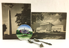 Supreme Court & Washington Monument Large Postcards Spoons Plate Vintage 5 Pcs picture