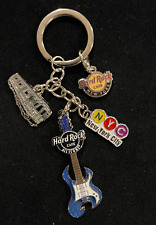Hard Rock Cafe Woodgrain Guitar Keychain with NYC Charms picture