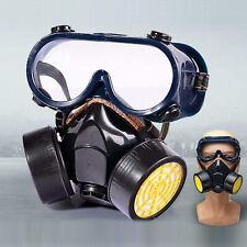 Half Face Gas Mask Cover Chemical Respirator Reusable Safety w Goggles 2 Filters picture
