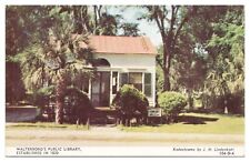 Vintage Old Public Library Walterboro South Carolina Postcard Unposted Chrome picture