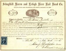 Schuylkill Haven and Lehigh River Rail Road Co. - Railway Stock Certificate with picture