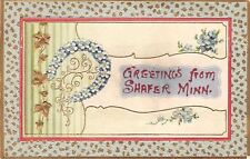 Shafer Minnesota~Ivy Vine~Forget-Me-Not Horseshoe~Placard~Emboss~1910 Postcard picture