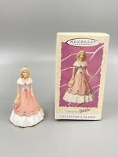 Vintage 1997 Hallmark Springtime Barbie Pink Dress Keepsake Ornament picture