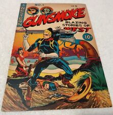 GUNSMOKE #1 : BLAZING STORIES OF THE WEST Grail RARE 6.5 FN+ WESTERN COMICS 1949 picture