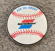 VTG 1980’s 1990’s ask me about sports channel button pin pinback picture
