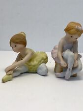 Holly Hobby Little Porcelain Figurines “A Ballet Lesson”Girls Set Of 2 picture