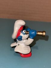 Smurfs Captain Papa Smurf Vintage Figure Toy PVC Peyo Figurine picture